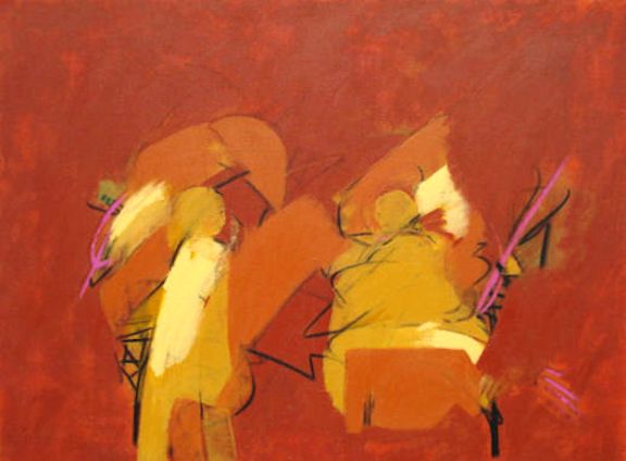 An earlier painting about caring...This painting is 30 x 40 inches.